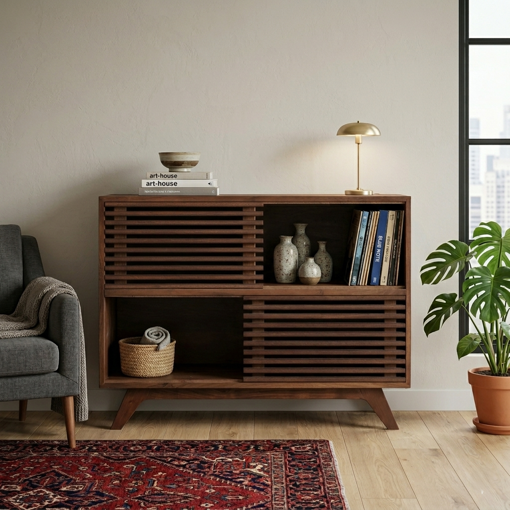 Luxor Solid Wood Sideboard with Sliding Doors
