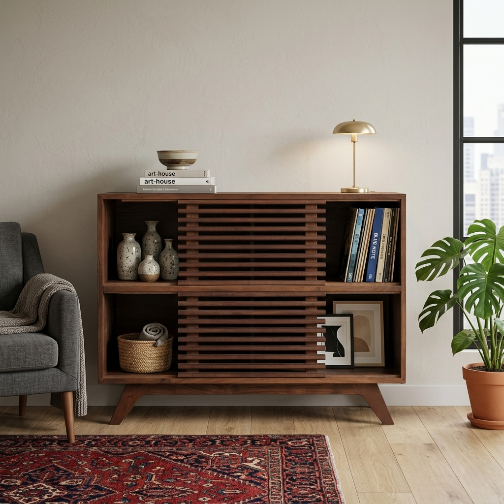 Luxor Solid Wood Sideboard with Sliding Doors