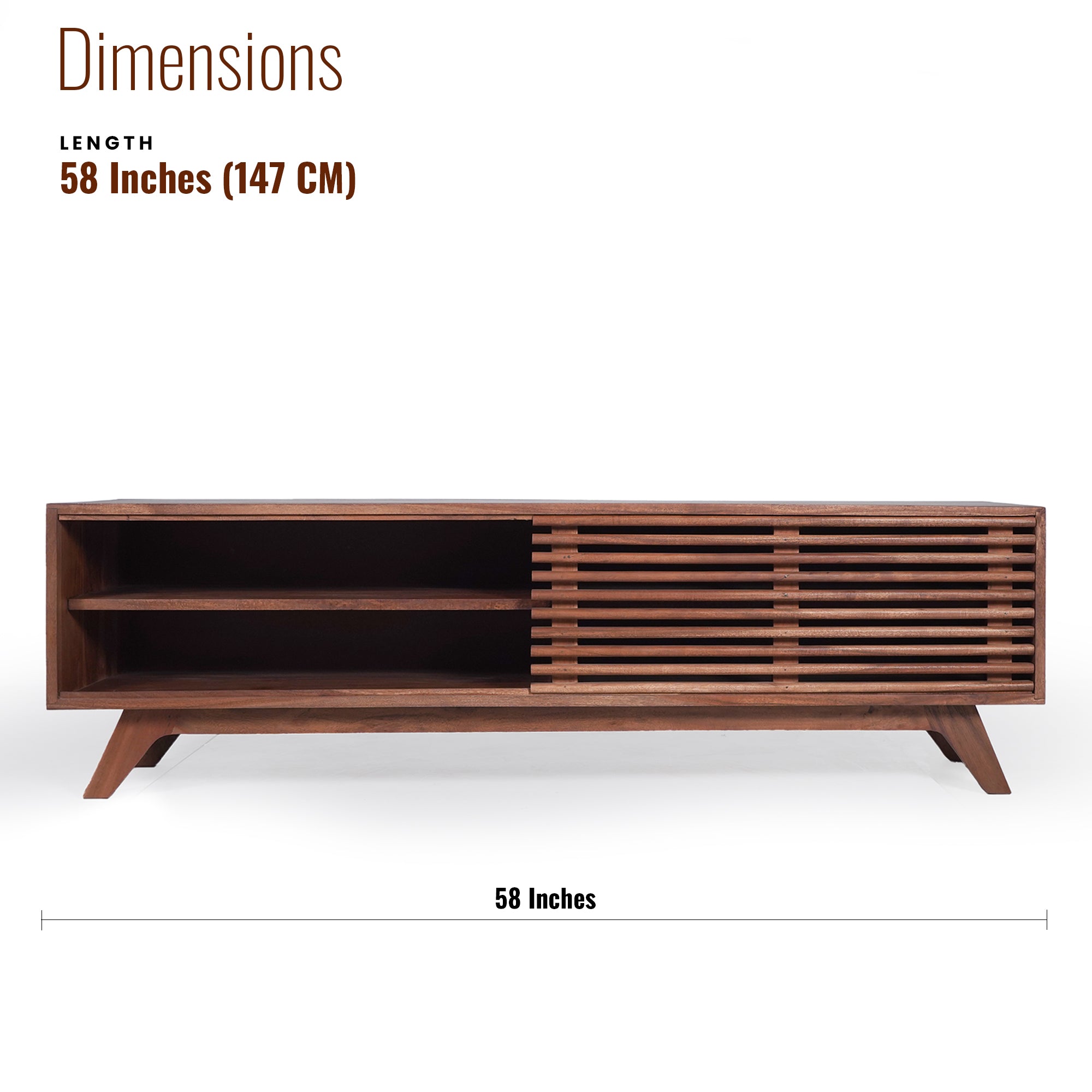 Luxor Solid Wood  TV Unit with Sliding Door