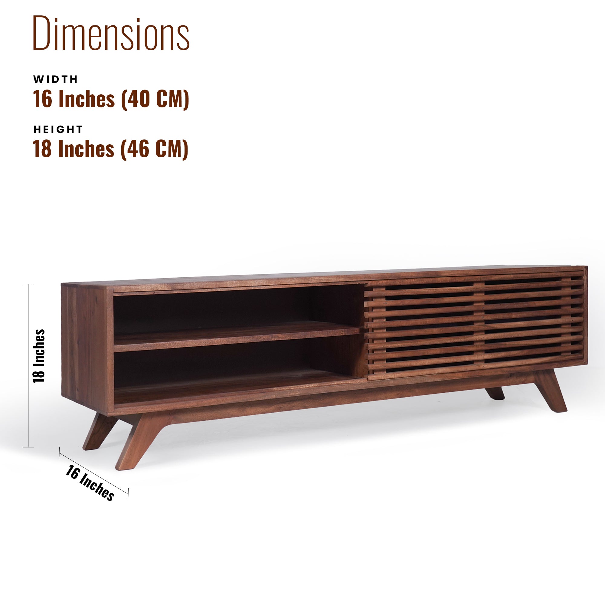 Luxor Solid Wood  TV Unit with Sliding Door
