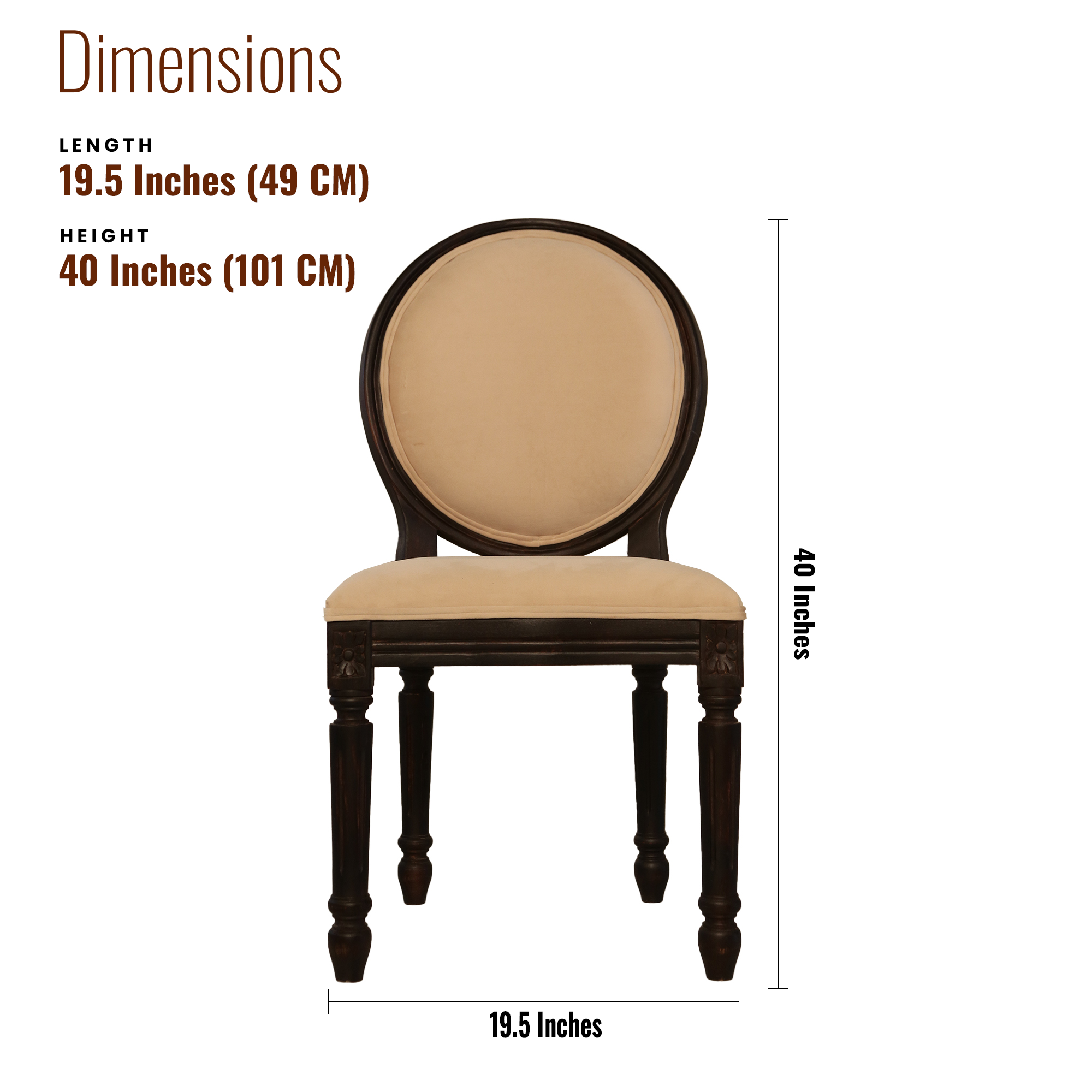 Lyon Sheesham Wood Dining Chair Cushion back | Set of 2