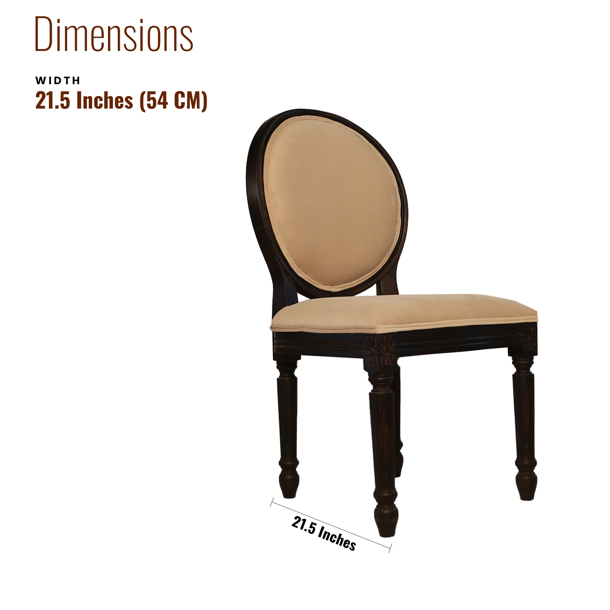 Lyon Sheesham Wood Dining Chair Cushion back | Set of 2