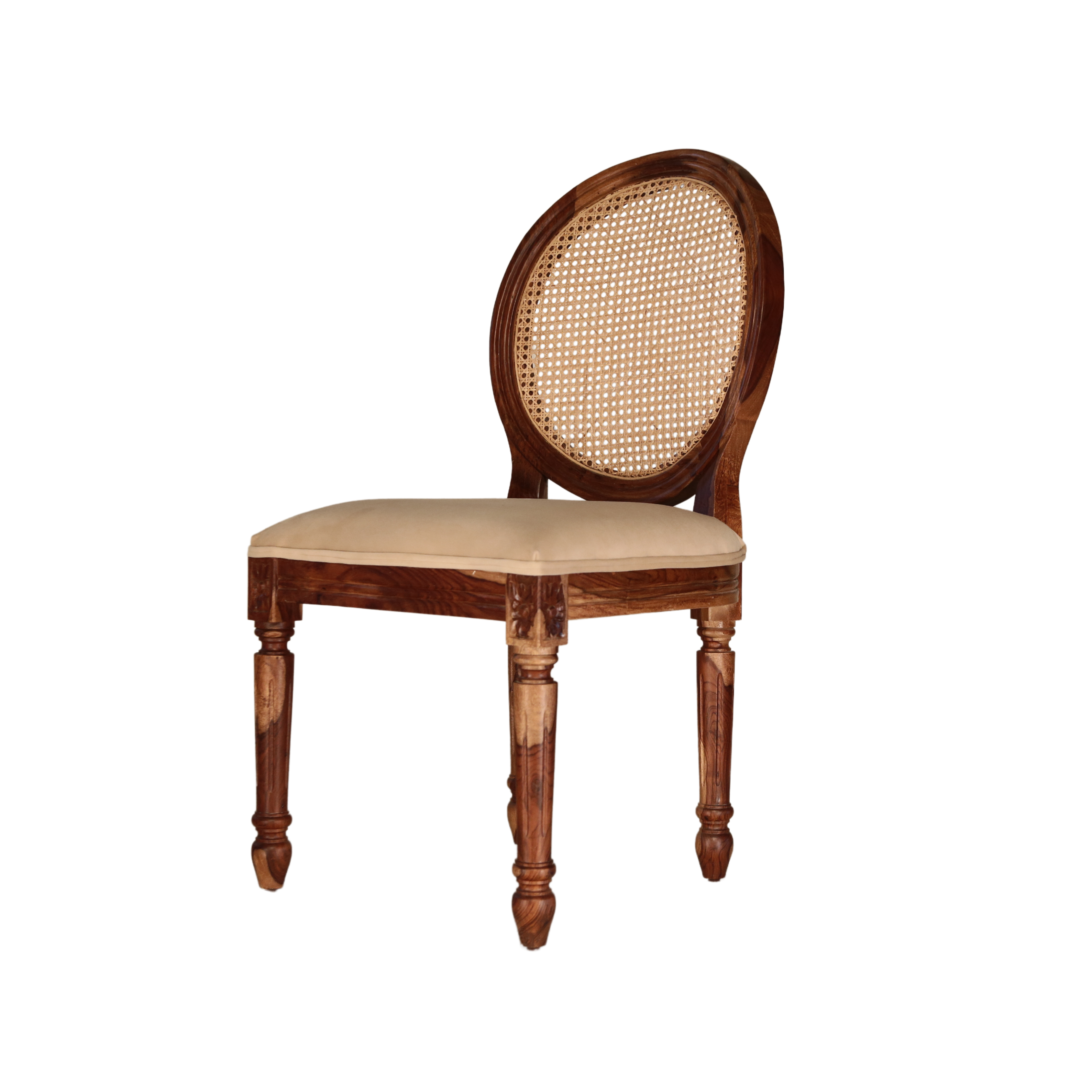 Lyon Sheesham Wood Dining Chair Cushion back
