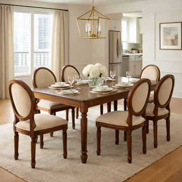 Lyon Sheesham Wood Dining Chair Cushion back | Set of 2