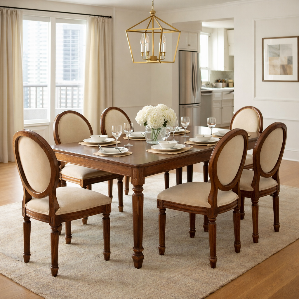 Lyon Sheesham Wood Dining Chair Cushion back