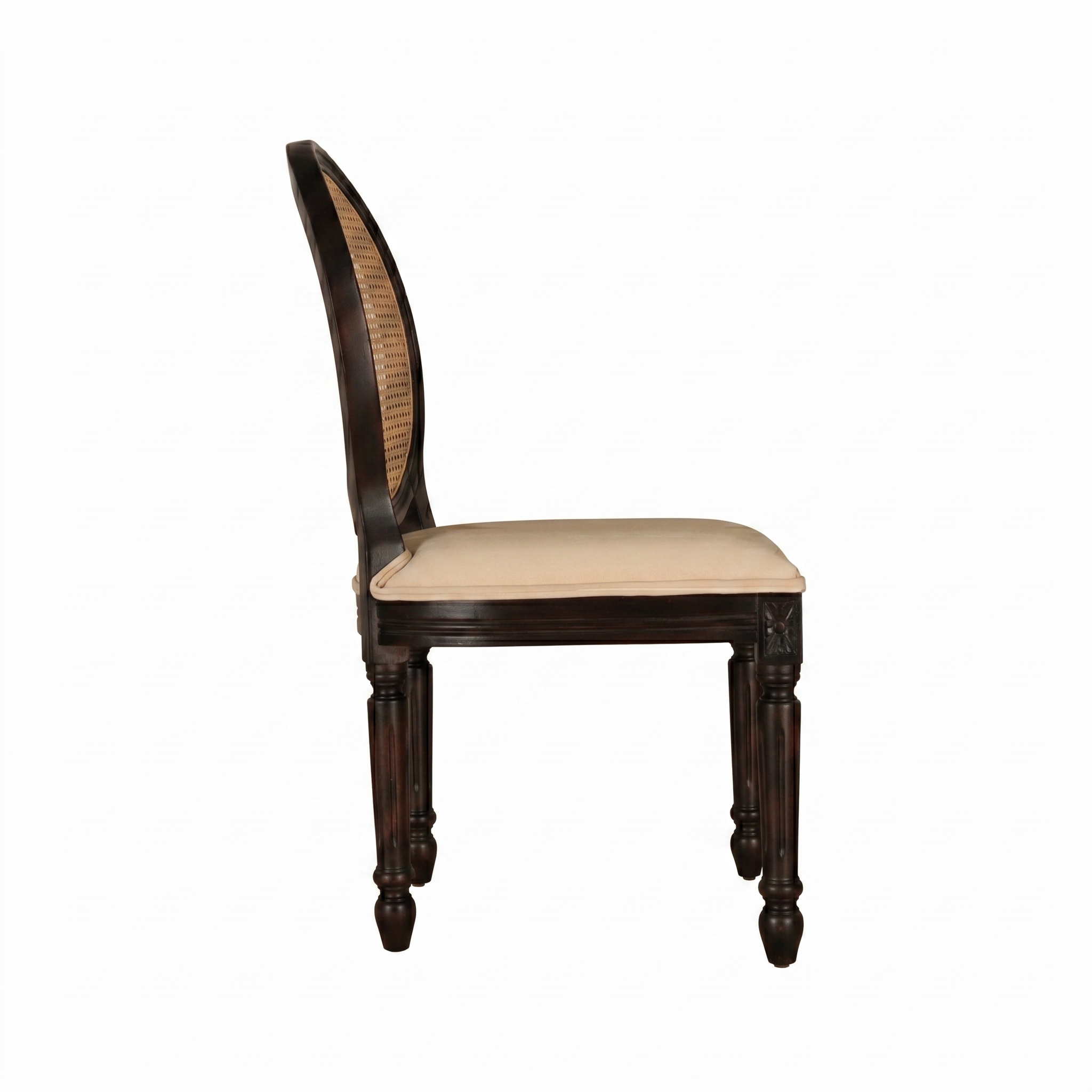 Lyon Sheesham Wood Dining Chair Cushion back
