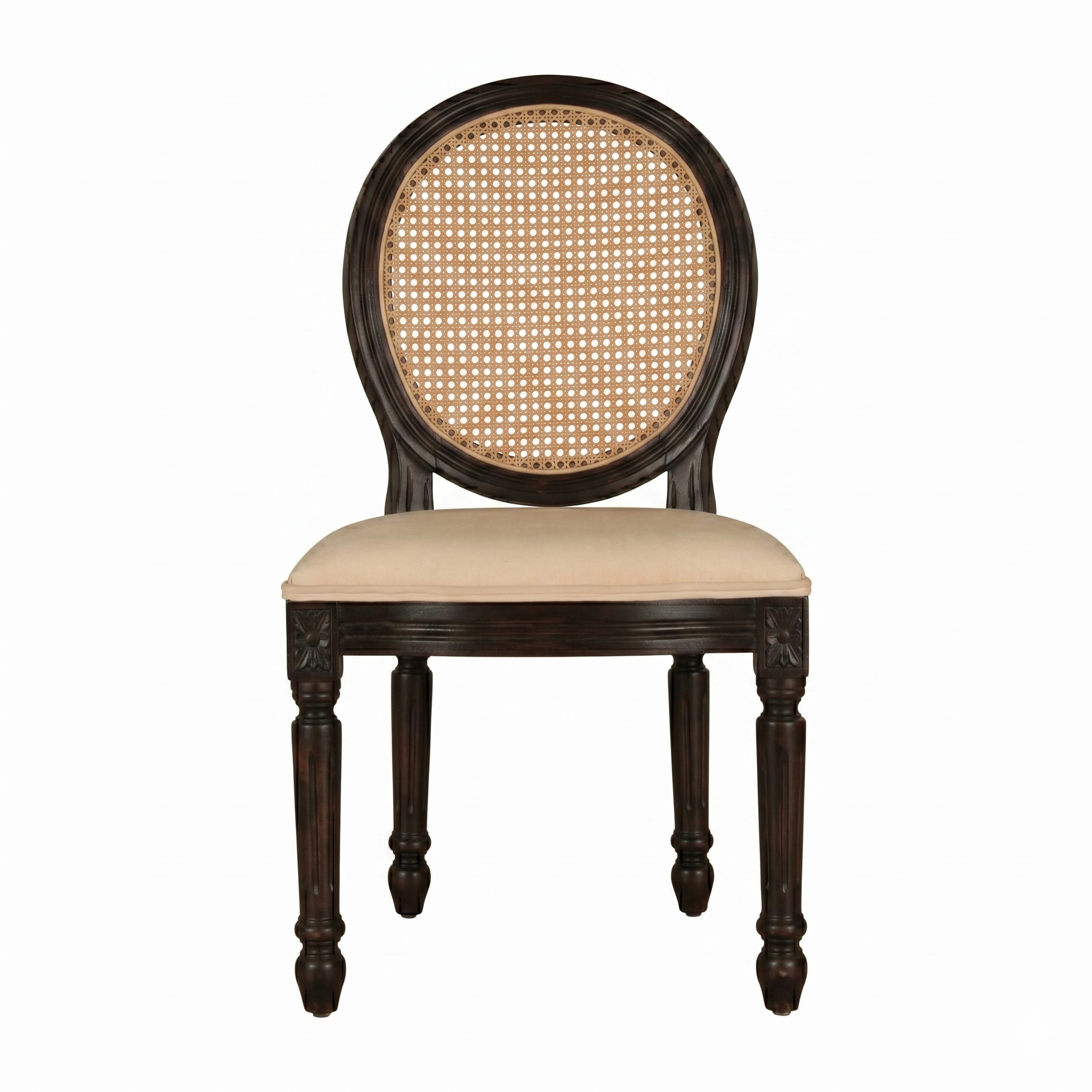 Lyon Sheesham Wood Dining Chair Cushion back
