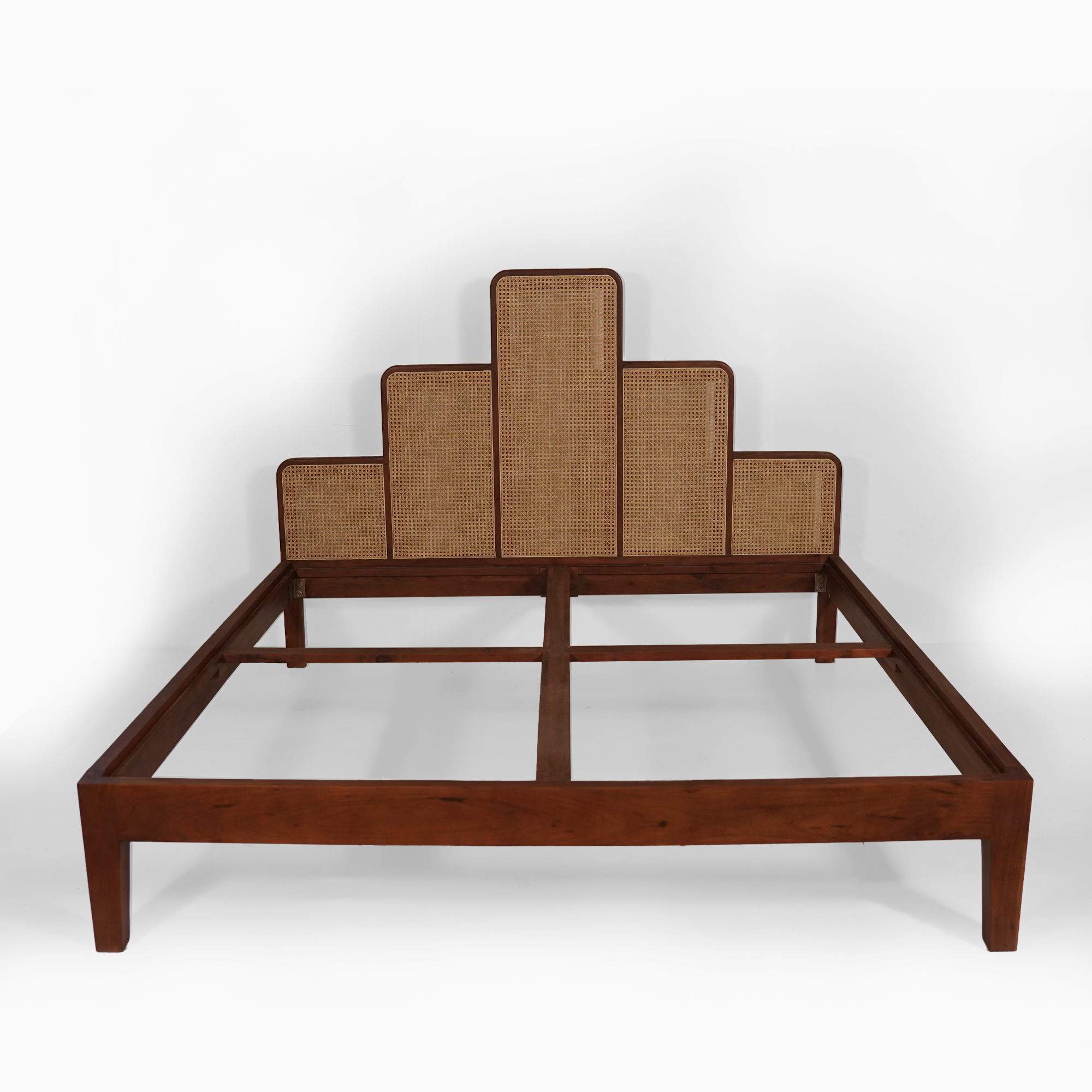 Napoleon Solid Wood King Size Bed with cane detailing