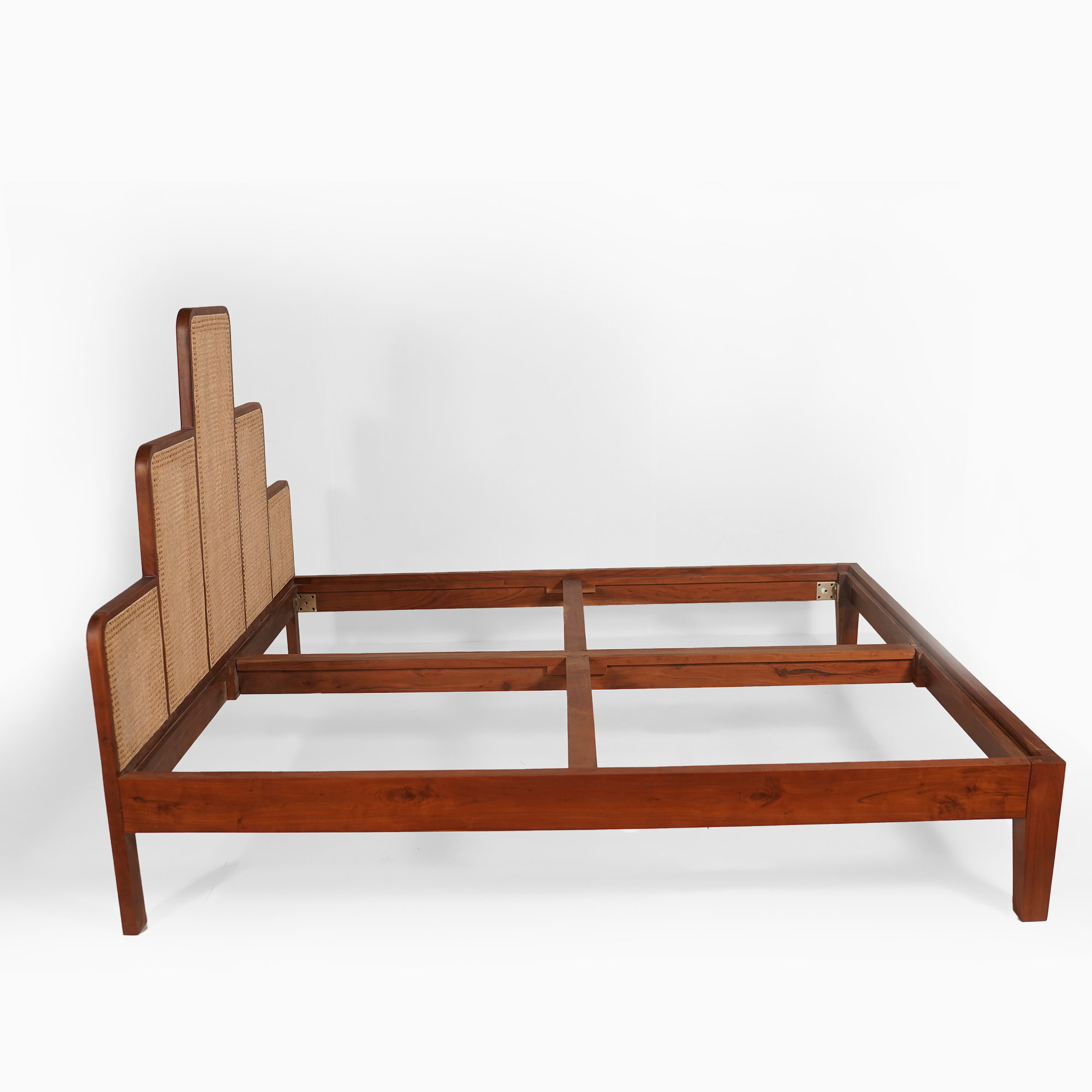 Napoleon Solid Wood King Size Bed with cane detailing