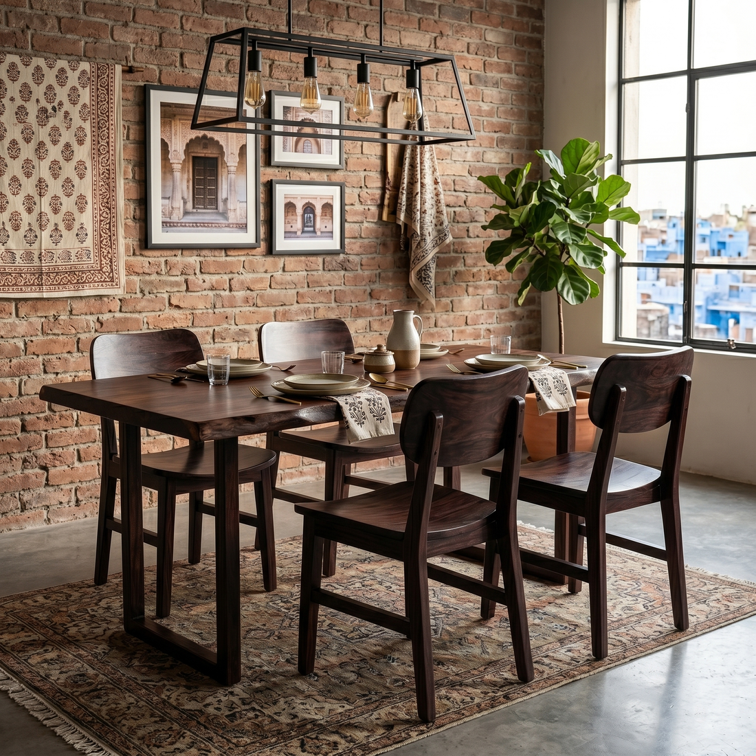 Oscar Sheesham Wood Dining Chair | Set of 2