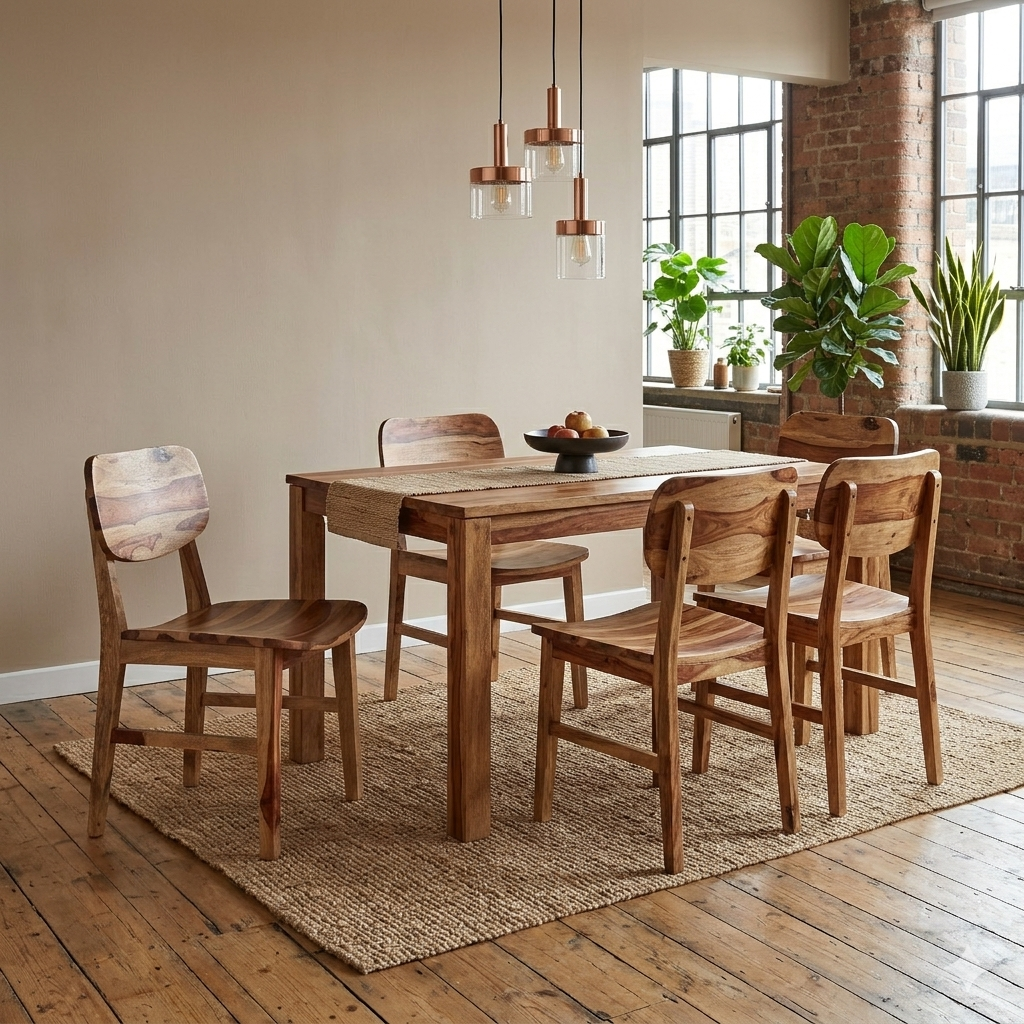 Oscar Sheesham Wood Dining Chair | Set of 2