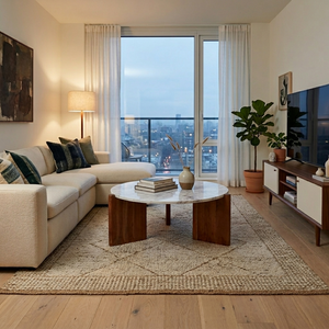 Oslo Solid Wood Round Center table/ Coffee table marble