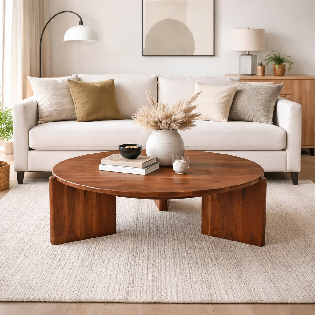 Oslo Solid Wood Round Center table/ Coffee table