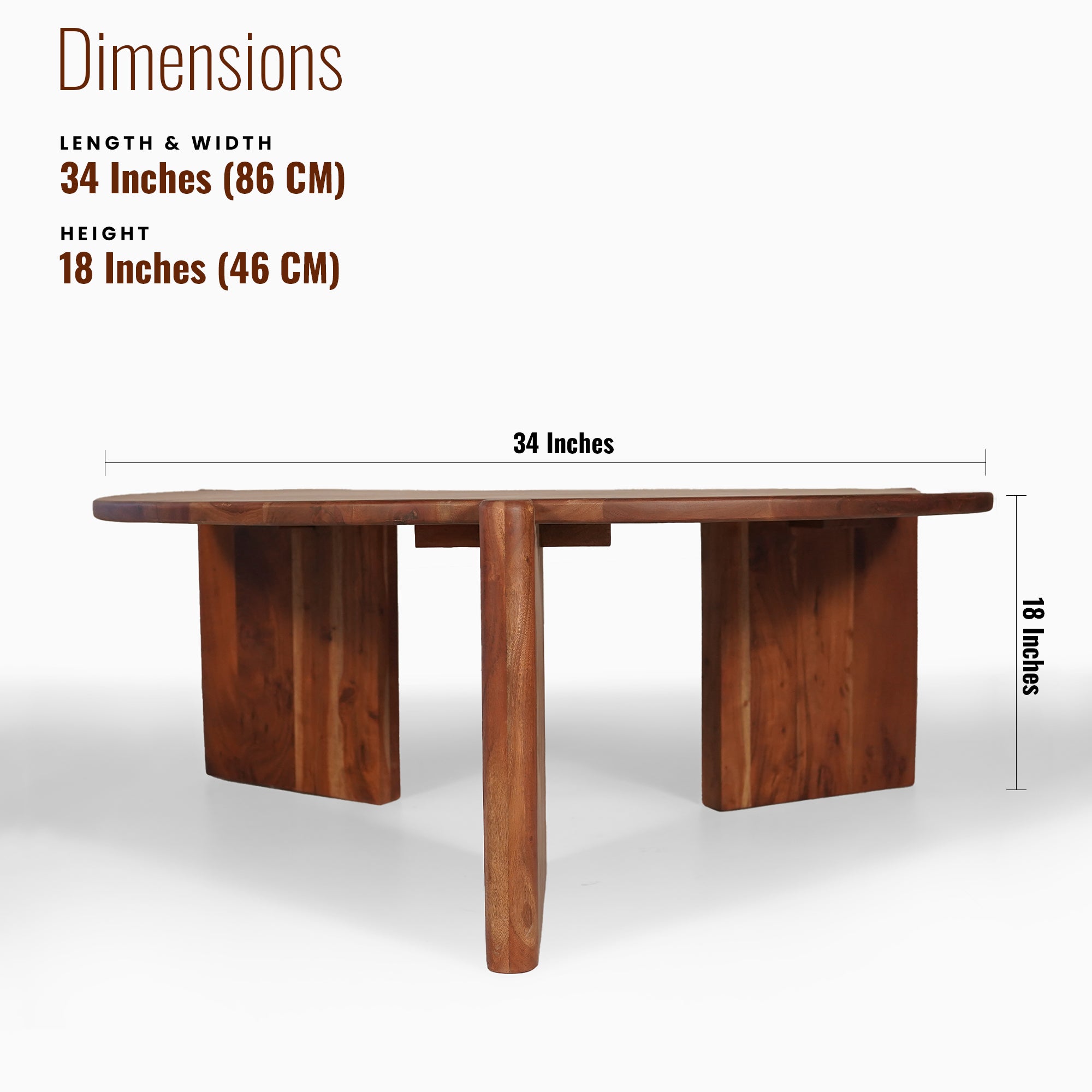 Oslo Solid Wood Round Center table/ Coffee table marble