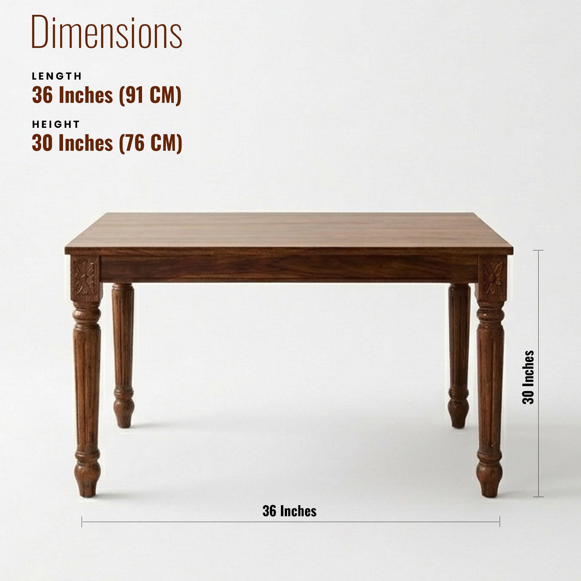 Paris Sheesham Wood Dining Table/ Six Seater
