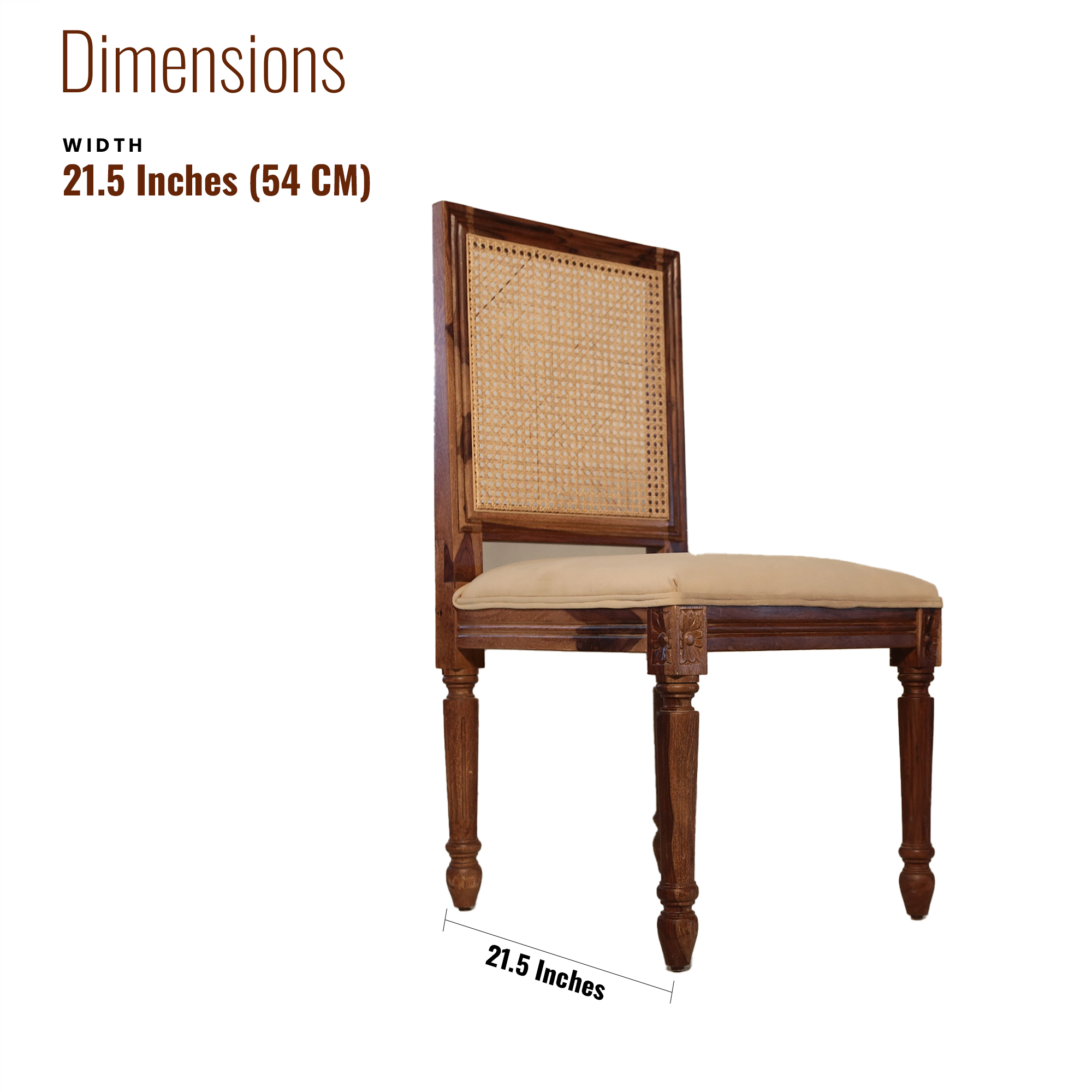 Paris Sheesham Wood Dining Chair Cane back