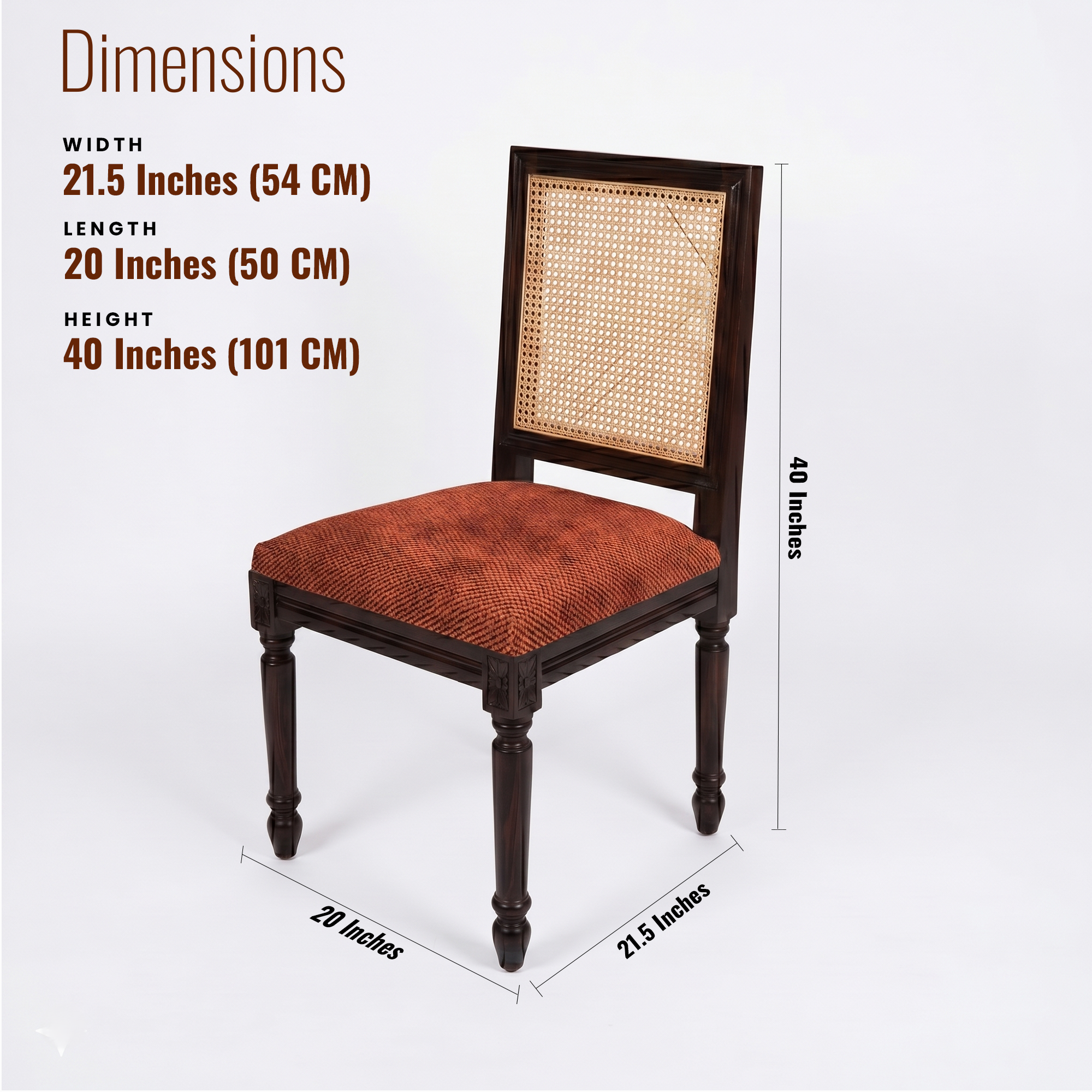 Paris Sheesham Wood Dining Chair Cane back