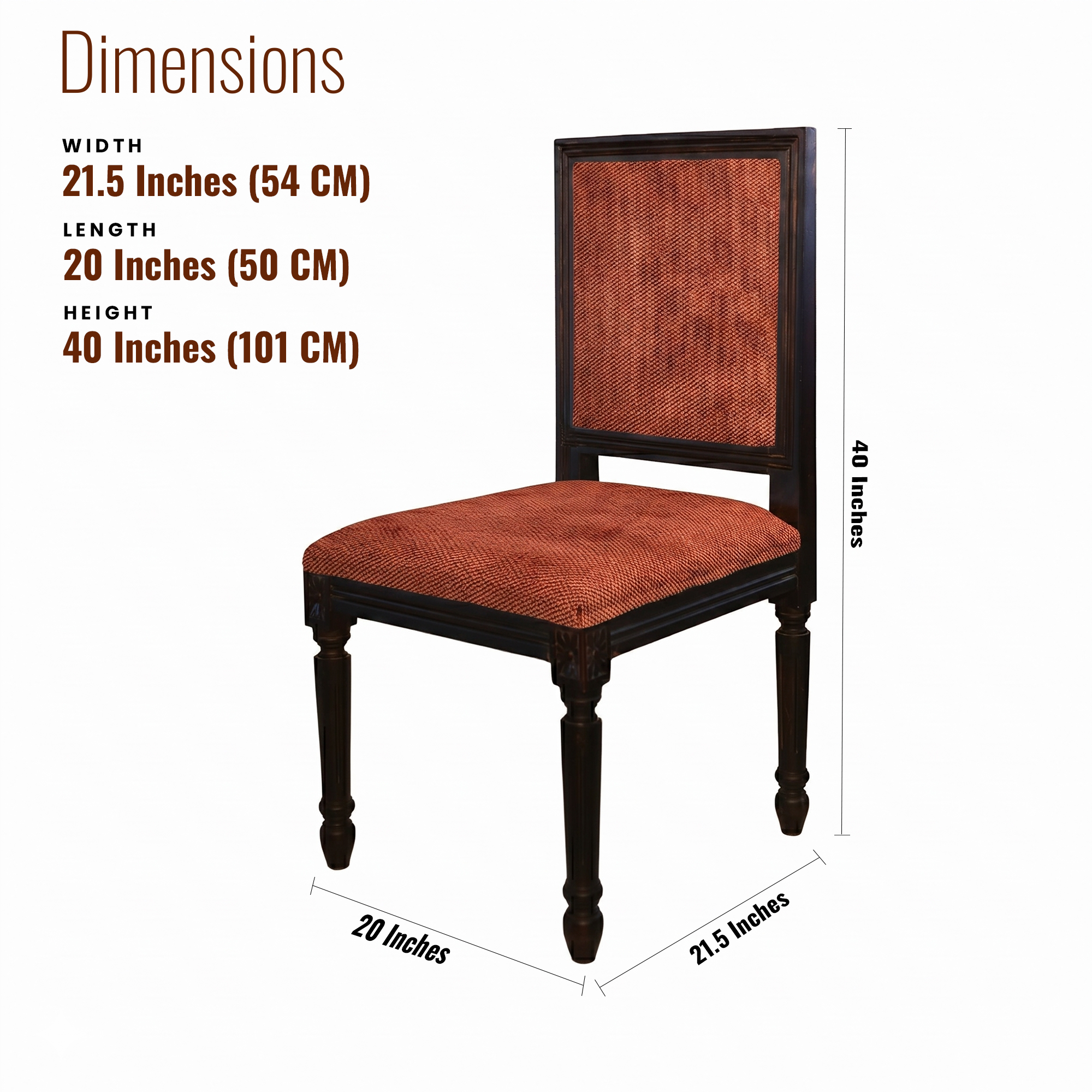 Paris Sheesham Wood Dining Chair Cushion back