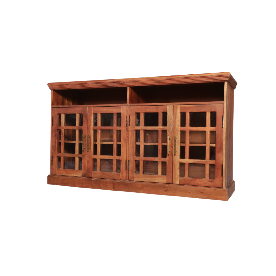 Phillipe Solid Wood Sideboard/Buffet with 4 door 2 open shelves