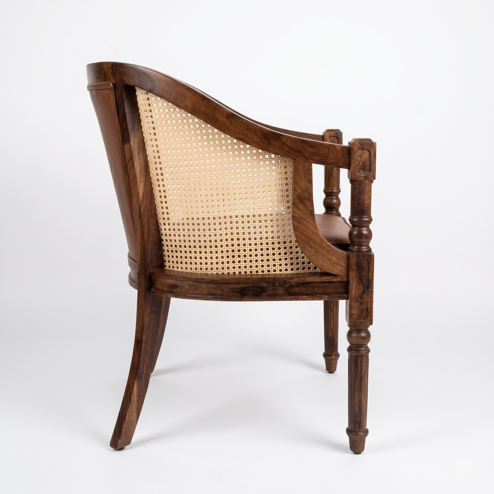 Tamsa Solid Wood Accent Chair/ Lounge Chair with Cane Accents
