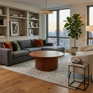 Theo Solid Wood Round Center table/ Coffee table