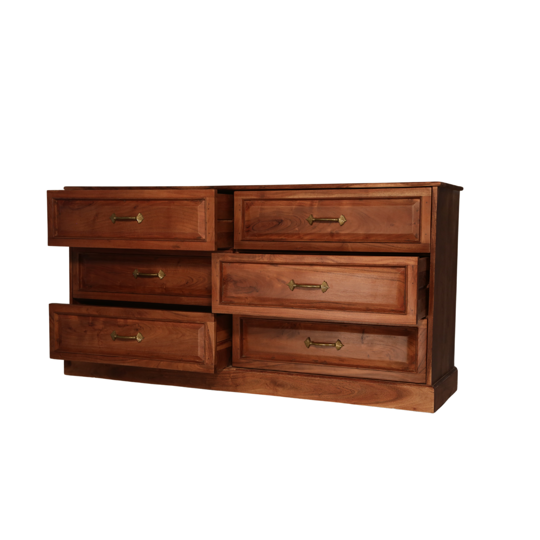 Tuscany Solid Wood Chest of Drawers with six drawers