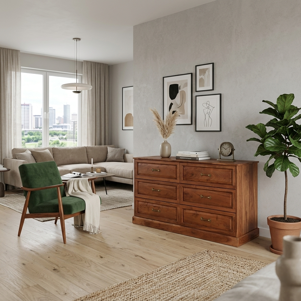 Tuscany Solid Wood Chest of Drawers with six drawers