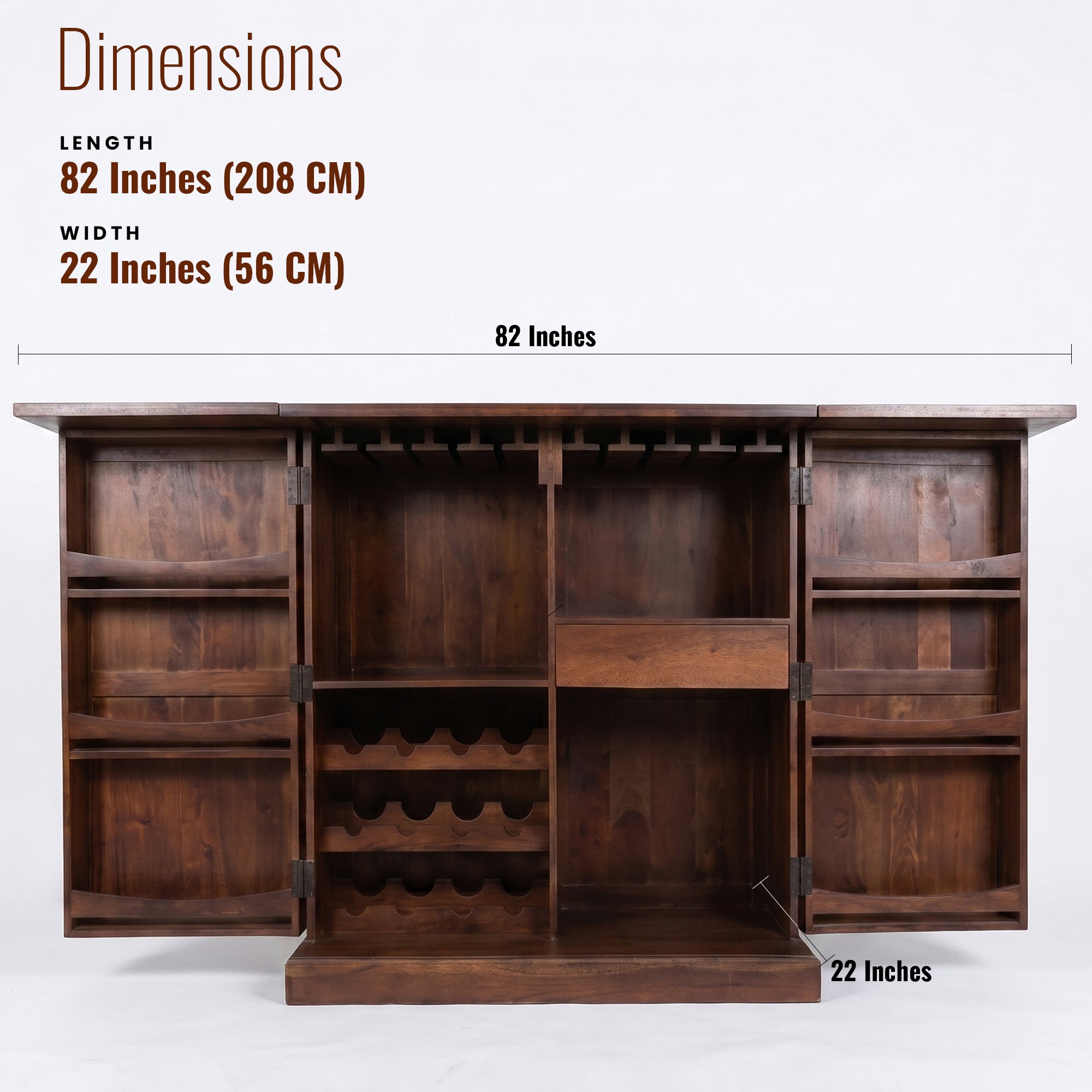 Tuscany Solid Wood Bar Counter/Bar Storage Cabinet