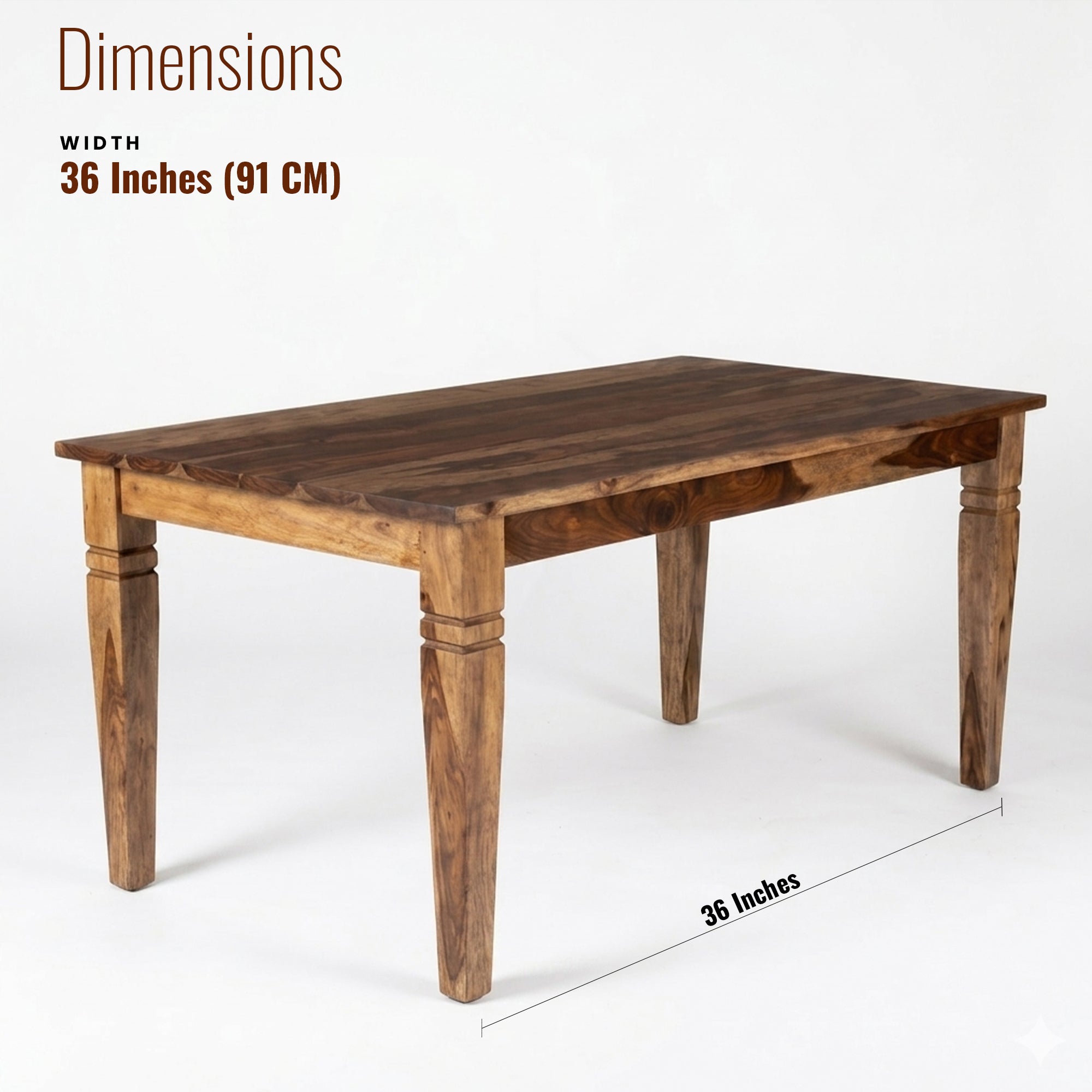 William Sheesham Wood Dining Table/ Six Seater