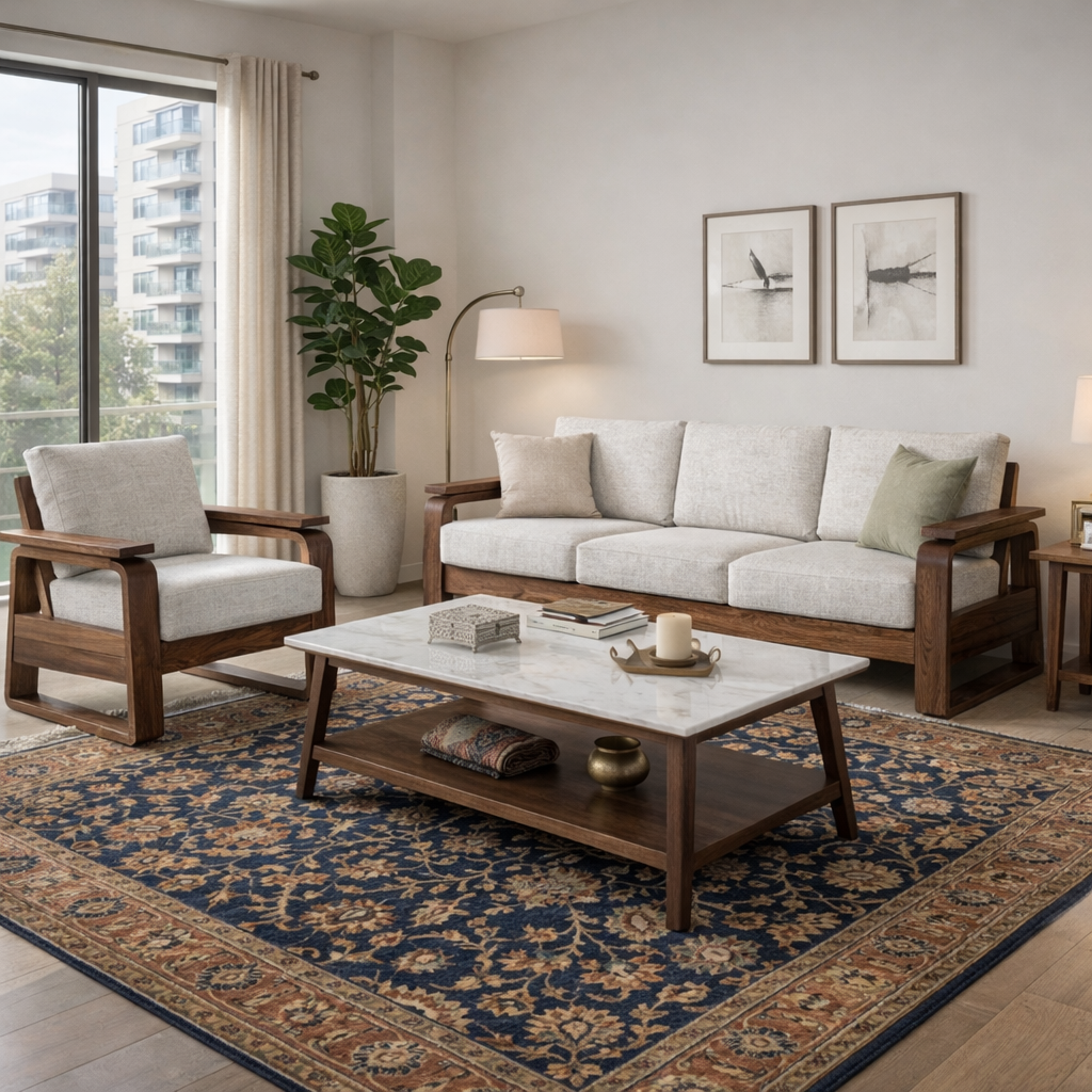York Sheesham Wood  Armchair