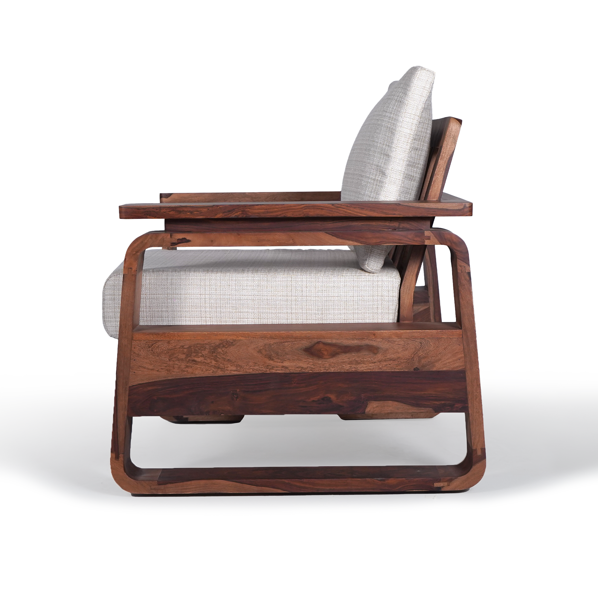 York Three Seater Wooden Sofa