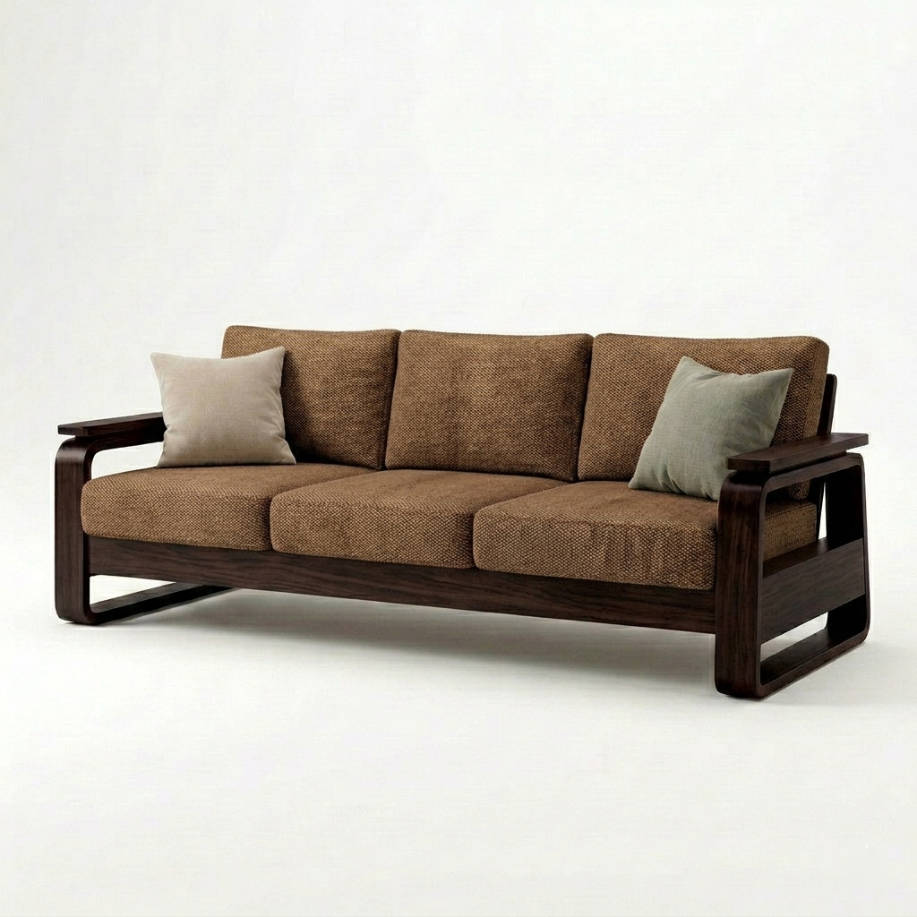 York Three Seater Wooden Sofa