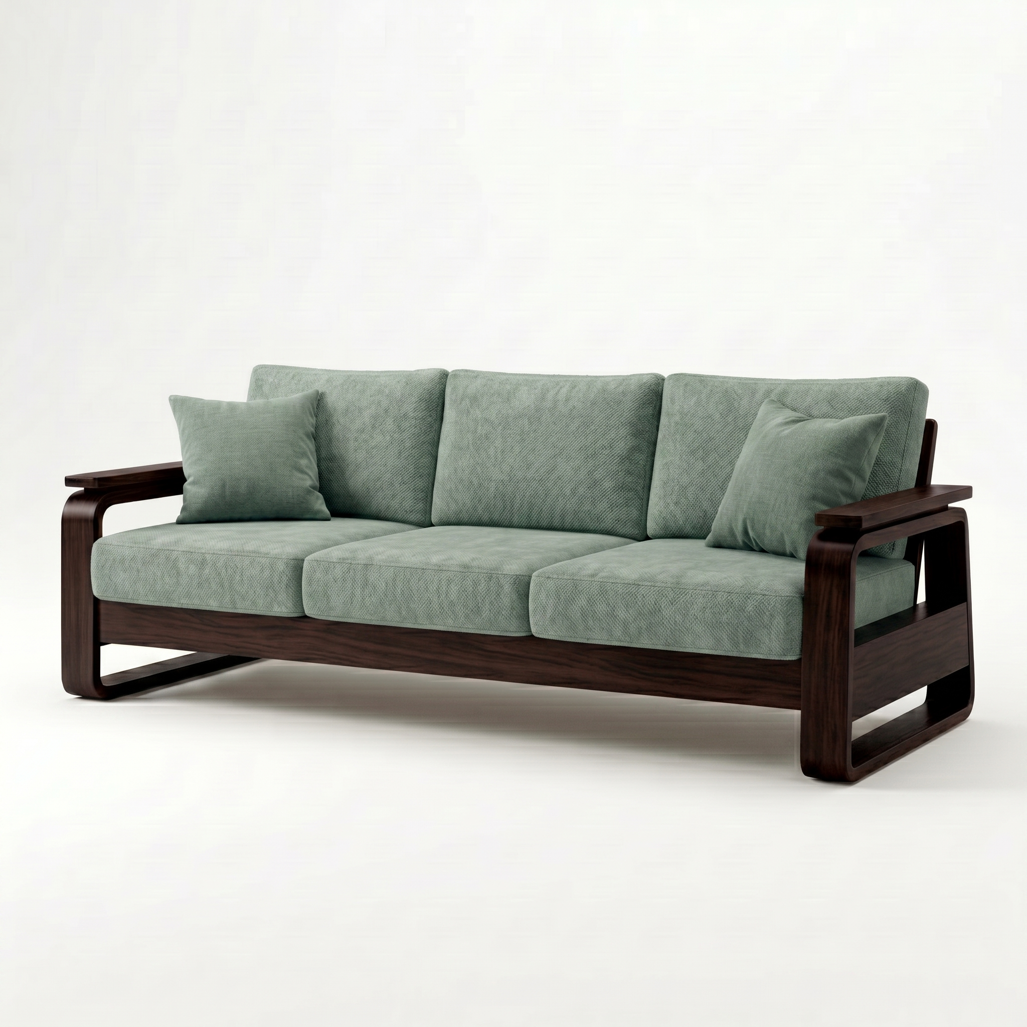 York Three Seater Wooden Sofa