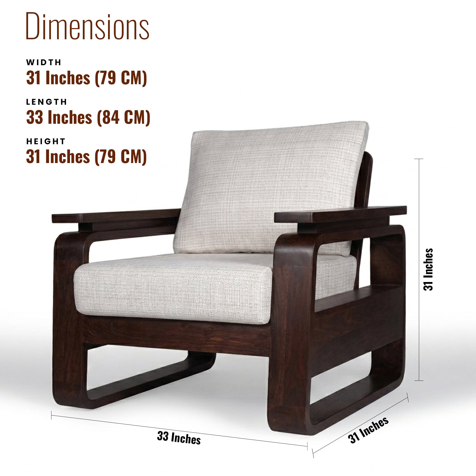 York Sheesham Wood  Armchair